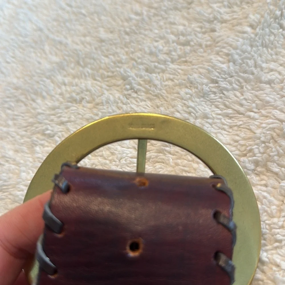 Made in the Shade Leather Belt Solid Brass Buckle Made in USA Unisex handcrafted